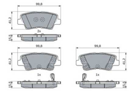 Bromsbeläggsats, Bakaxel, hyundai i30, i30 fastback, 58302S0A30, 58302S0A50