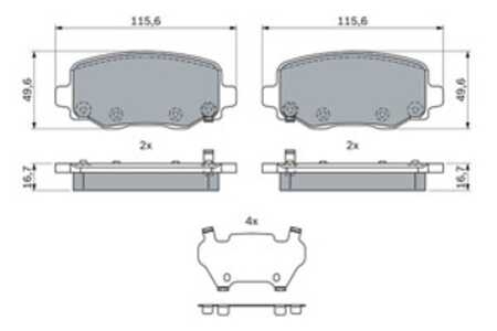 Bromsbeläggsats, Bakaxel, jeep cherokee, cherokee van, 68225 327AC, 68273 101AA