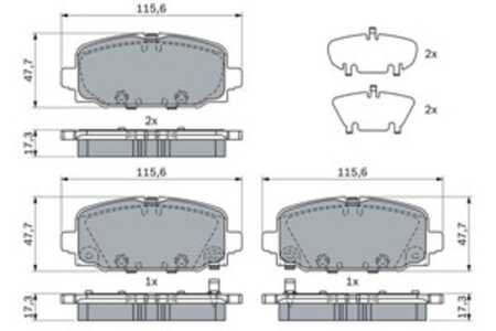 Bromsbeläggsats, Bakaxel, jeep compass, 68353 597AA, K68353597AA