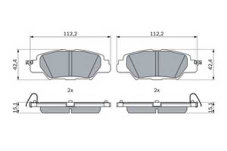 Bromsbeläggsats, Bakaxel, mazda cx-5, cx-5 van, KAY0-26-48Z