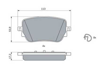 Bromsbeläggsats, Bakaxel, mercedes-benz, 000 420 76 00, A 000 420 76 00