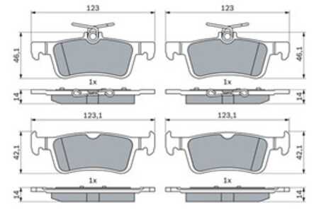 Bromsbeläggsats, Bakaxel, ford fiesta vii, fiesta van vii, 2123543, 2272734, KTK1BC2M007AB