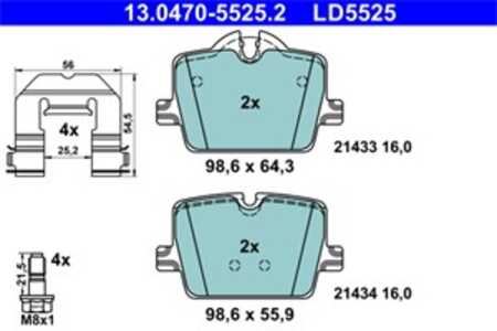 Bromsbeläggsats, Bakaxel, bmw,toyota, 04466-WAA01, 34 20 6 888 831