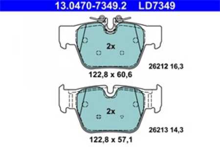 Bromsbeläggsats, Bakaxel, bmw 1 [f40], 2 gran coupe [f44], x2 [f39], mini mini clubman, mini countryman, 34 20 6 885 600