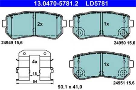 Bromsbeläggsats, Bakaxel, hyundai ix20, kona, kona skåp/suv, tucson, kia picanto ii, soul ii, 58302-1KA30, 58302-1YA30, 58302-1