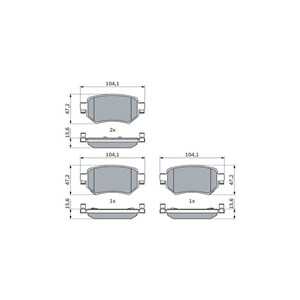 Bromsbeläggsats, Bakaxel, mazda 6 kombi, 6 sedan, 6 skåp / kombi, GMY0-26-43Z, GMY02643ZA, GMY0-26-43ZB