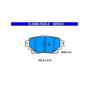 Bromsbeläggsats, Bakaxel, toyota rav 4 v, rav 4 van v, 04466-42090