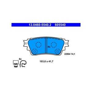 Bromsbeläggsats, Bakaxel, mitsubishi eclipse cross, outlander iii, outlander van iii, 4605B562, 4605B989