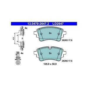 Bromsbeläggsats, Bakaxel, audi, 4N0 698 451 D, 4N0 698 451 F, 8W0 698 451 AE, 8W0 698 451 AF, 8W0 698 451 AH