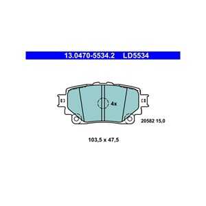 Bromsbeläggsats, Bakaxel, toyota rav 4 v, rav 4 van v, 04466-42090