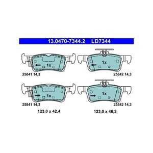 Bromsbeläggsats, Bakaxel, ford fiesta vii, fiesta van vii, 2096245, 2112004, 2123543, 2272734, 2426545, 2426565, KTH1BC-2M007-A