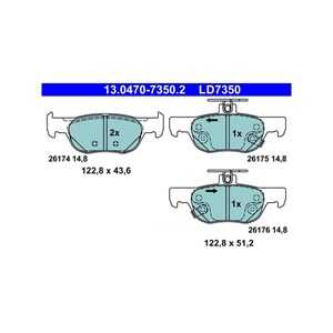 Bromsbeläggsats, Bakaxel, mazda 3 halvkombi, 3 sedan, cx-30, mx-30, BCYA-26-43Z, BCYA-26-43ZA, DFZ5-26-43Z, DGY6-26-43Z