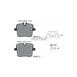 Bromsbeläggsats, Bakaxel, bmw,rolls-royce, 34208092823, 34216885187, 34216885362, 34216893228, 34217991043, 3421799104302, 6885