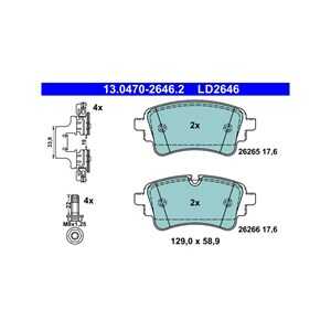 Bromsbeläggsats, Bakaxel, audi, 80A 698 451 F, 80A 698 451 P, 8W0 698 451 AL