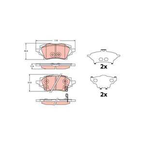 Bromsbeläggsats, Bakaxel, toyota corolla halvkombi, corolla kombi, corolla sedan, 04466-02400, 04466-02401, D6360