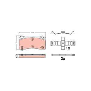 Bromsbeläggsats, Bakaxel, bmw 2 coupé [f22, f87], 3 [f30, f80], 4 cabriolet [f33, f83], 4 coupé [f32, f82], 2 284 990, 34 21 2 