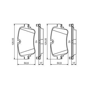 Bromsbeläggsats, Bakaxel, audi,vw, 4KE 698 451 A, 4KE 698 451 G, 4M0 698 451 F, 4M0 698 451 G, 4M0 698 451 L, 4M0 698 451 M, 4M