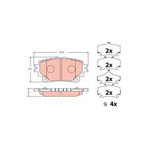 Bromsbeläggsats, Bakaxel, toyota bz4x, corolla cross, rav 4 v, rav 4 van v, 04465-33490, 04466-42080, 04466-42090, 478-XA5, NS3