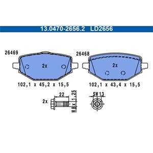 Bromsbeläggsats, Bakaxel, renault captur ii, megane grandtour iv, megane halvkombi iv, 44 06 023 61R