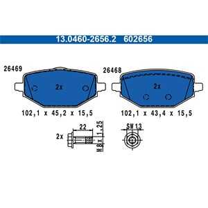 Bromsbeläggsats, Bakaxel, renault captur ii, megane grandtour iv, megane halvkombi iv, 44 06 023 61R