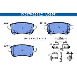 Bromsbeläggsats, Bakaxel, nissan juke, renault arkana i, captur ii, 44 06 031 63R, 44 06 066 59R, 44060-00Q3C