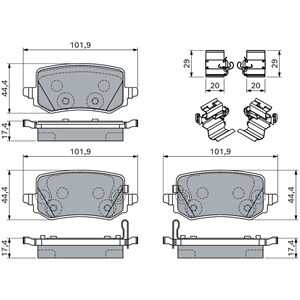 Bromsbeläggsats, Bakaxel, hyundai tucson, kia sportage v, 58302 N7A60, 58302 N9A00, 58302 N9A10, 58302N7A10, 58302N7A60