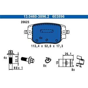 Bromsbeläggsats, Bakaxel, citroën,opel,peugeot, 16 735 974 80, 1673597480