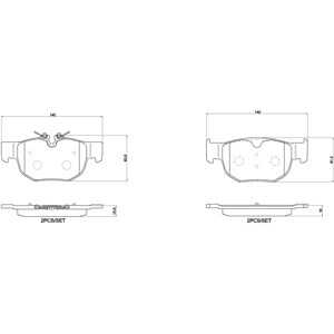 Bromsbeläggsats, Bakaxel, jaguar e-pace, f-pace, land rover range rover velar, LR122689, T4A33131, T4A40668