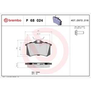 Bromsbeläggsats, Bakaxel, citroën,nissan,opel,renault, 1617190980, 1631831780, 3649110, 440600295R, 440600364R, 440600678R, 440