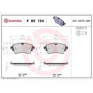 Bromsbeläggsats, Bakaxel, audi,vw, 4N0698451, 80A698451B, 80A698451Q, 8W0698451BC, 8W0698451BE, 8W0698451BF, 8W0698451BG, 8W069