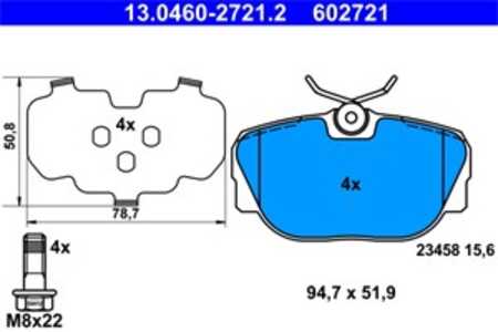 Bromsbeläggsats, Bakaxel, land rover discovery ii, range rover i, range rover ii, SFP100470, SFP100490, STC1879, STC3684