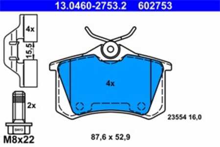 Bromsbeläggsats, Bakaxel, renault fluence, grand scénic iii, megane coupé iii, scénic iii, 44 06 035 30R, 44 06 064 18R