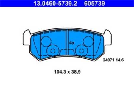 Bromsbeläggsats, Bakaxel, chevrolet,daewoo,suzuki, 96405131