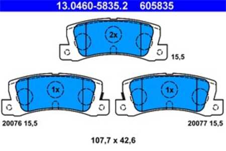 Bromsbeläggsats, Bakaxel, lexus,toyota, 04466-12031, 04466-12040, 04466-12070, 04466-12110, 04466-20110, 04466-32010, 04466-YZZ