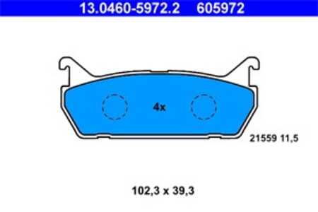 Bromsbeläggsats, Bakaxel, daihatsu,mazda,suzuki, 04492-87101-000, 04492-87102-000, 55800-62G01, 55800-62G11, BWYH-26-43Z, E0Y8-