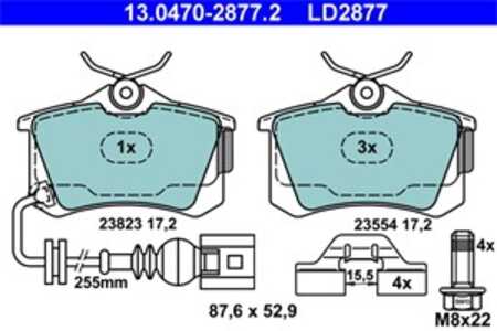 Bromsbeläggsats, Bakaxel, seat cordoba, ibiza iii, vw lupo i, polo, polo sedan iv, polo van skåp / kombi, 6Q0 698 451 B, 6Q0 69