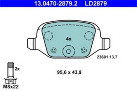 Bromsbeläggsats, Bakaxel, abarth,citroën,fiat,lancia, 16 181 114 80, 77362270, 77363445, 77364024, 77364961, 9948417, 9949335