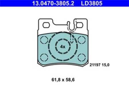 Bromsbeläggsats, Bakaxel, mercedes-benz, 001 420 02 20, 001 420 13 20, 001 420 95 20, 005 420 17 20, A 001 420 02 20, A 001 420