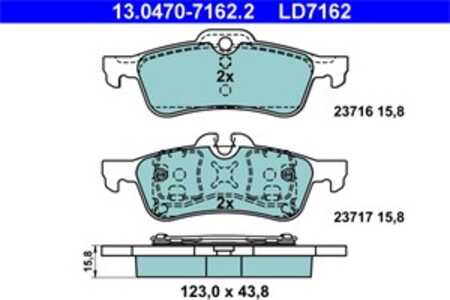 Bromsbeläggsats, Bakaxel, mini mini, mini cabriolet, 34 21 1 503 077, 34 21 2 166 621, 34 21 6 761 288, 34 21 6 762 871, 34 21 