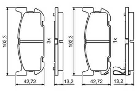 Bromsbeläggsats, Bakaxel, mazda mx-5 ii, NCY32643Z, NCY32643ZA, NCY32648ZA