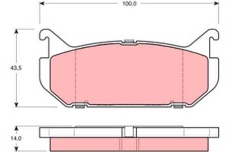 Bromsbeläggsats, Bakaxel, ford usa probe ii, mazda 626 iv, 626 hatchback iv, mx-6, xedos 6, 3868298, 3898005, F42Z 2200A, G5Y52