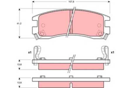 Bromsbeläggsats, Bakaxel, buick,cadillac,chevrolet,oldsmobile,pontiac, 12510016, 12510037, 18026218, 18040262, 18043996, 180440