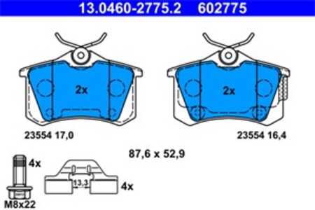 Bromsbeläggsats, Bakaxel, citroën c4 ii, c4 sedan ii, c4 skåp/halvkombi ii, ds4, ds ds 4 / ds 4 crossback, 16 086 815 80, 16 13