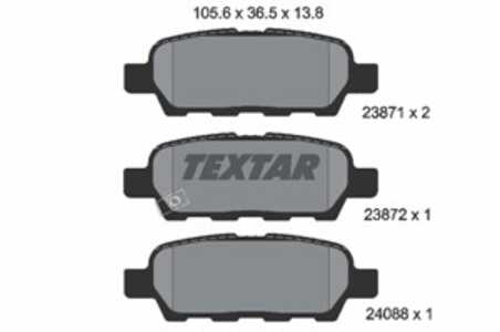 Bromsbeläggsats, Bakaxel, infiniti,nissan,renault, 410601408R, 440608H385, 44060AL585, 44060AL586, 44060AL587, 44060AL588, 4406