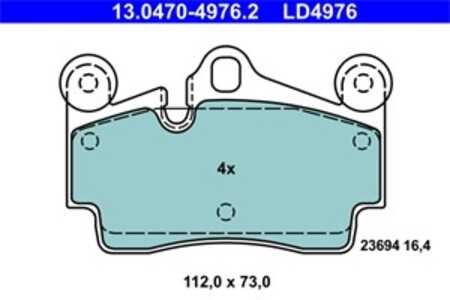 Bromsbeläggsats, Bakaxel, audi q7, q7 van, porsche cayenne, vw touareg, 4L0 698 451 D, 7L0 698 451 A, 7L0 698 451 B, 7L0 698 45