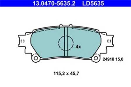 Bromsbeläggsats, Bakaxel, lexus rx, toyota prius plus, prius plus van, 04466-47070, 04466-48130, 04466-48140