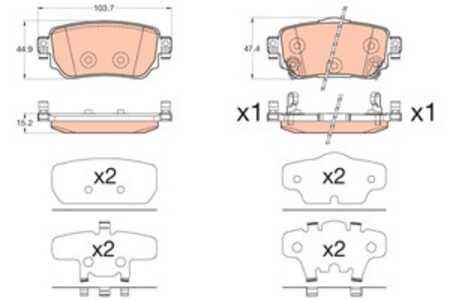 Bromsbeläggsats, Bakaxel, nissan qashqai suv ii, qashqai van ii, x-trail iii, x-trail van, renault kadjar, 44 06 066 33R, D4060