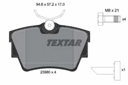 Bromsbeläggsats, Bakaxel, fiat,nissan,opel,renault,vauxhall, 1605199, 4406000Q2E, 4406000QAF, 440607091R, 440607337R, 4414029, 