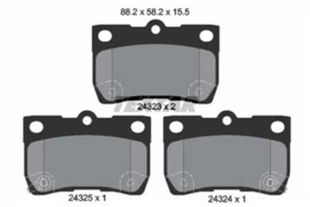 Bromsbeläggsats, Bakaxel, lexus gs, is ii, is c, toyota crown, mark x i, 0446622190, 044662219079, 0446630240, 0446653010, 0446