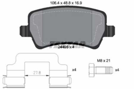 Bromsbeläggsats, Bakaxel, land rover,volvo, 30671574, 30742491, 30794554, 31408670, 31445796, LR027129, LR043714